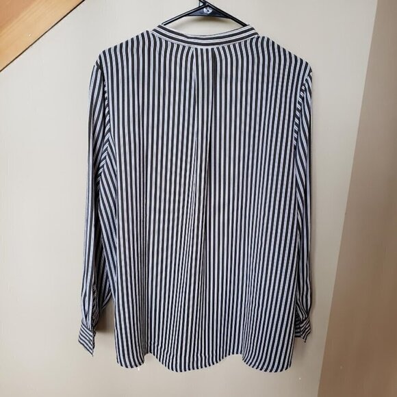 Michael Kors Chiffon Crepe Stripped Womens Blouse - Picture 12 of 12